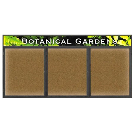 United Visual Products Open Faced Traditional Rounded Corkboard UV642ARC-BRONZE-BLACK